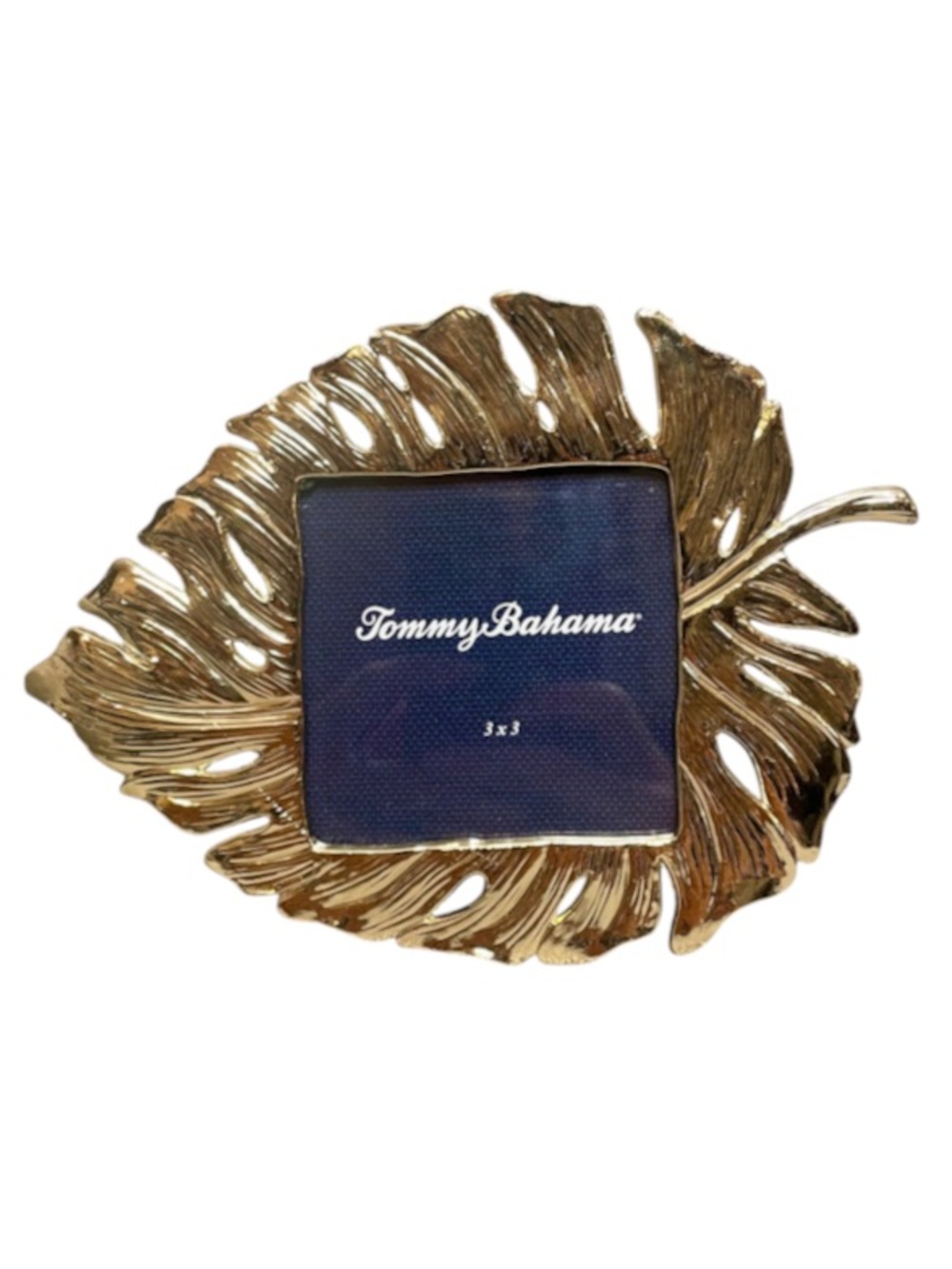 Tommy Bahama Gold Tropical Palm Monstera Leaf 3x3 Photo Frame
